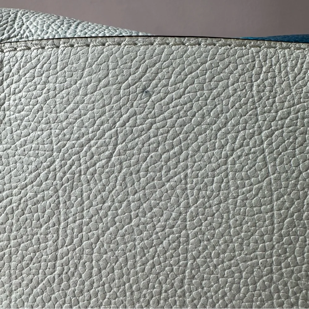 MICHAEL KORS Hamilton Spray Large Pebble Leather Tote Bag White/Blue